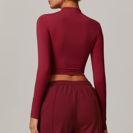 Women's Yoga Long-Sleeve T-Shirt + Wide-Leg Pants Set TZ8933