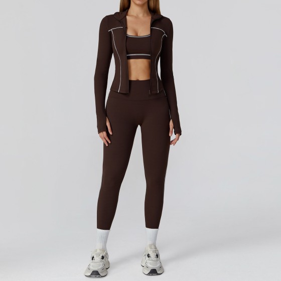 Women's Yoga Three-Piece Set: jacket + Bra + Leggings  TZ2036